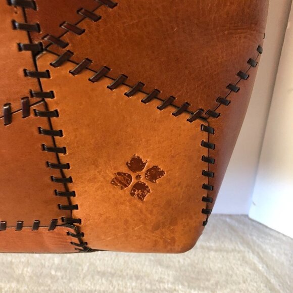 PATRICIA NASH Nevoso Patchwork Whip Stitch Leather Purse Double Zip Tote Bag - Picture 3 of 14